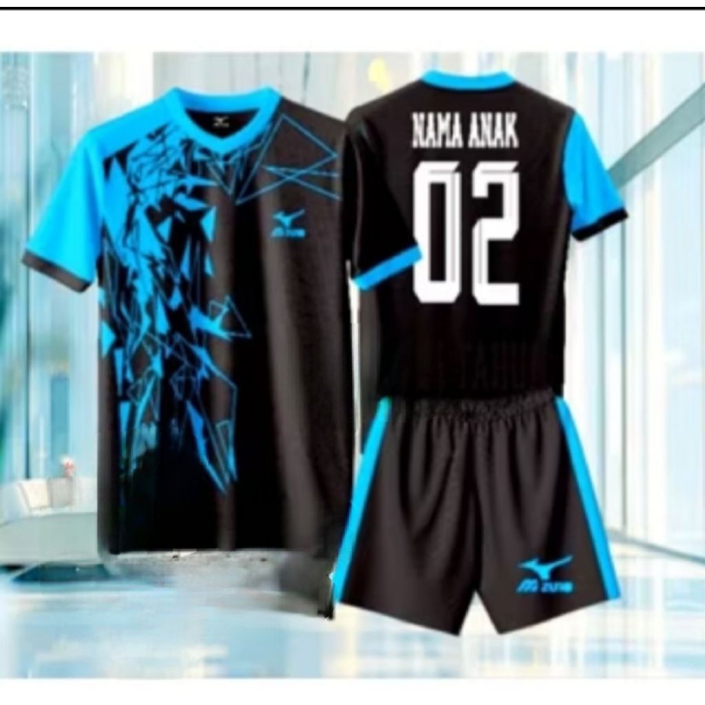 kostum bola voli anak anak no nama punggung