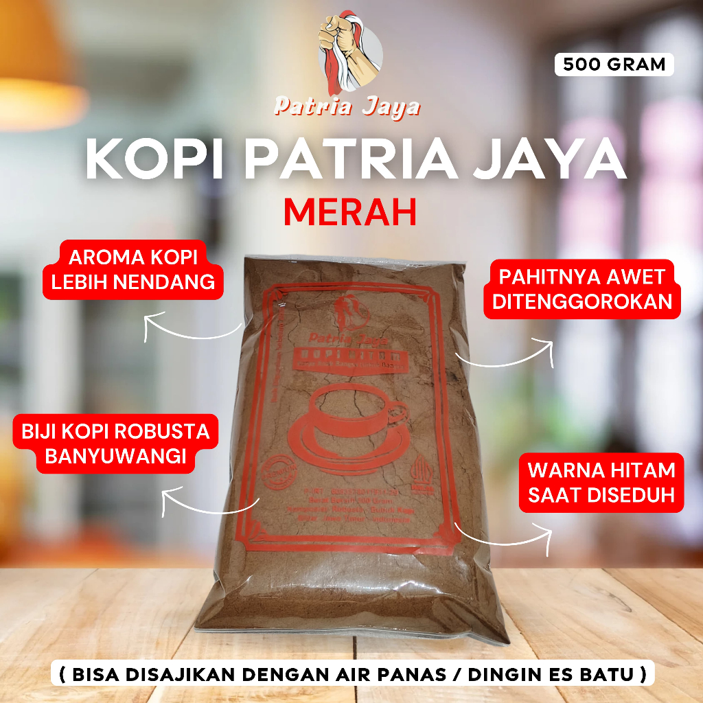 

Forcysn Kopi Patria Jaya 500 Gram Merah - Pahit + Hitam + Halus & Tinggi - Coffee, Robusta Bubuk
