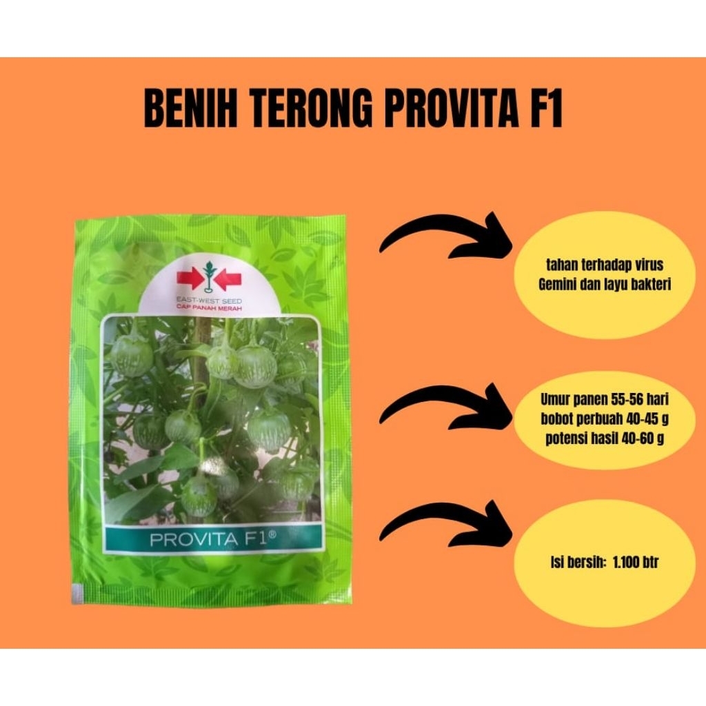 BENIH TERONG BULAT PROVITA CAP PANAH PANAH MERAH ISI 1100 BUTIR