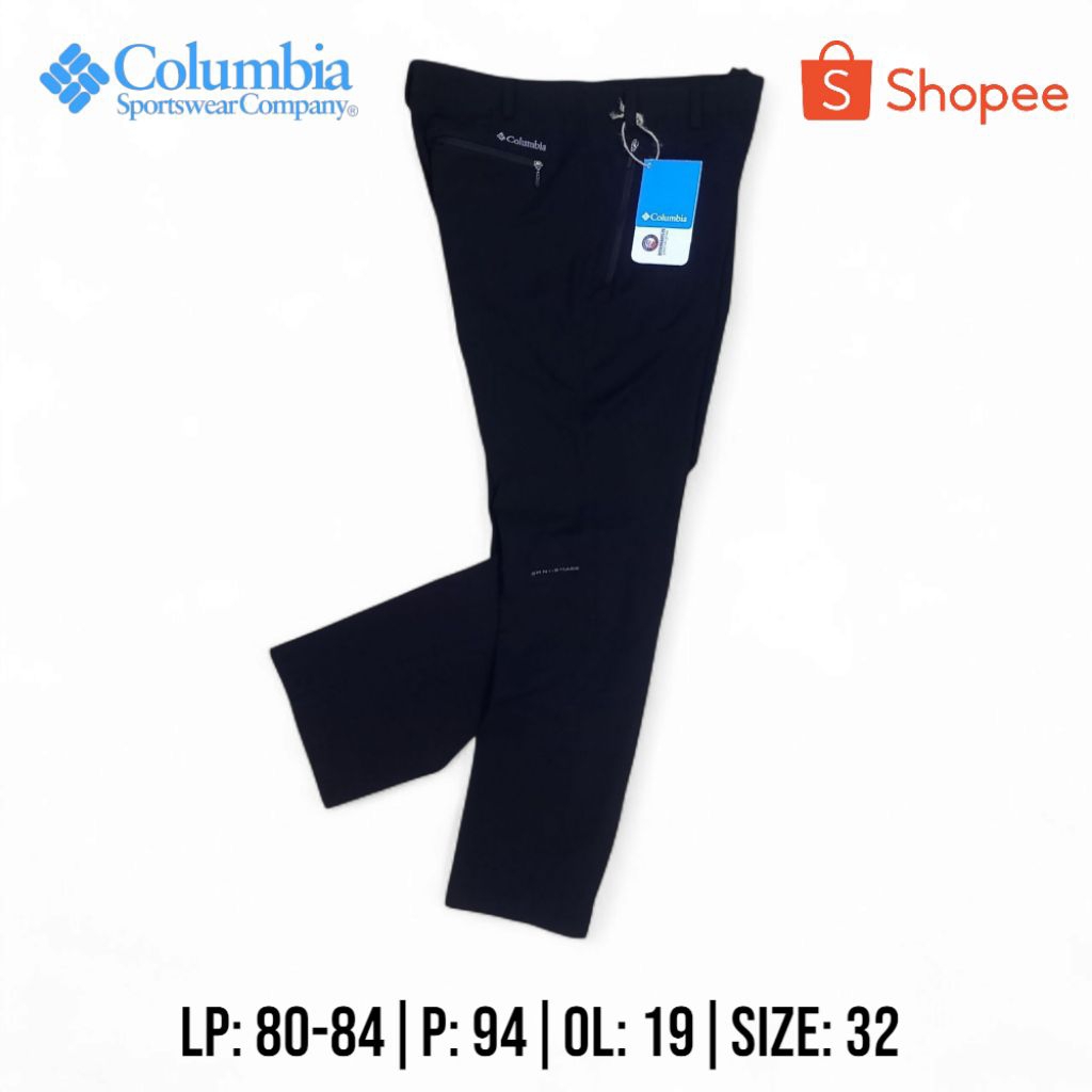 Celana Outdoor Columbia Panjang Hitam Pekat Size 32