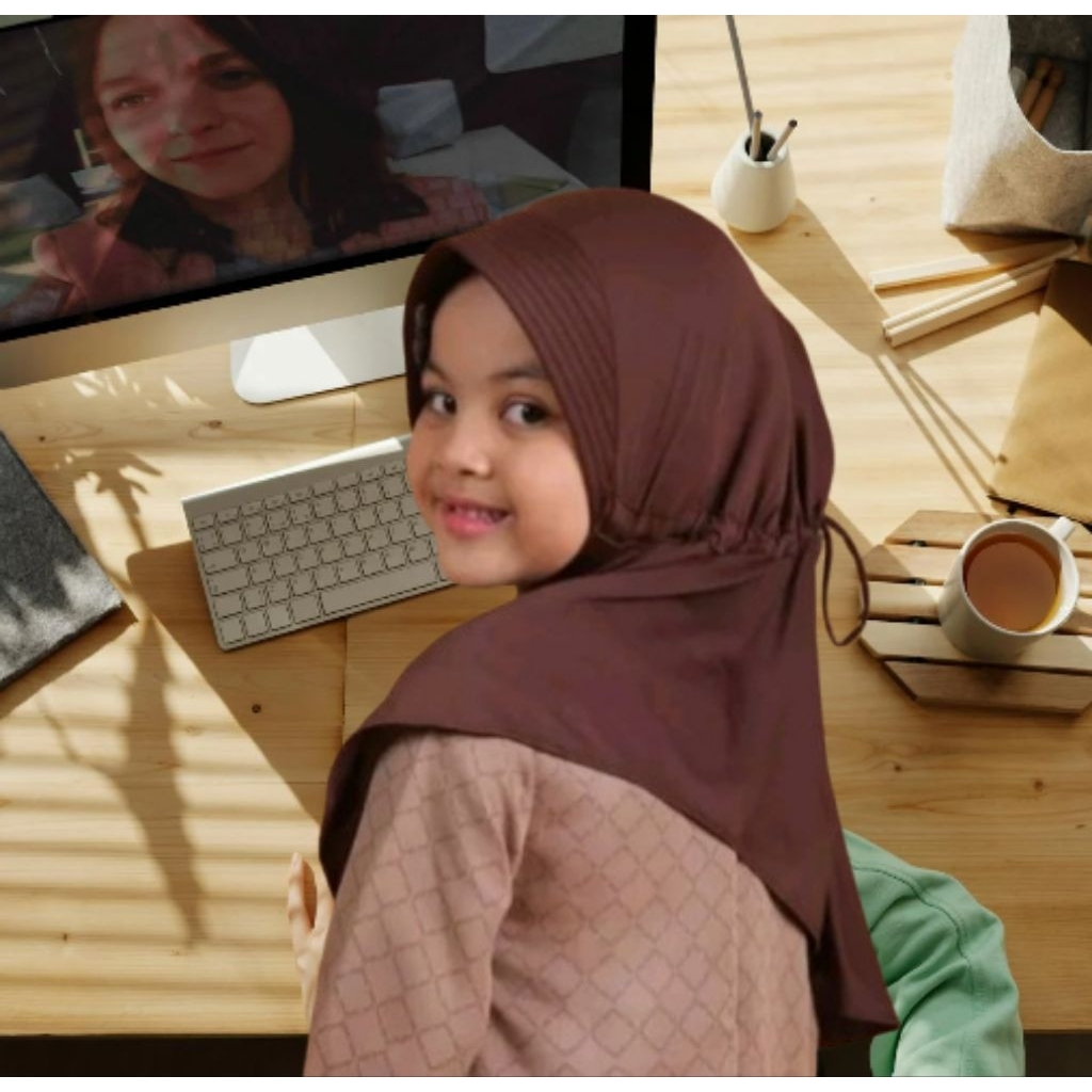 HIJAB SERUT ANAK SD/hijab serut anak/hijab serut anak jersey/hijab anak umur 8 tahun