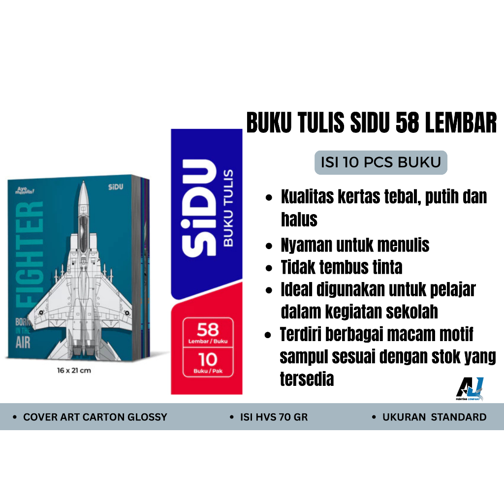

SiDU Buku Tulis 58 Lembar | Buku Tulis Murah isi 10 Pcs