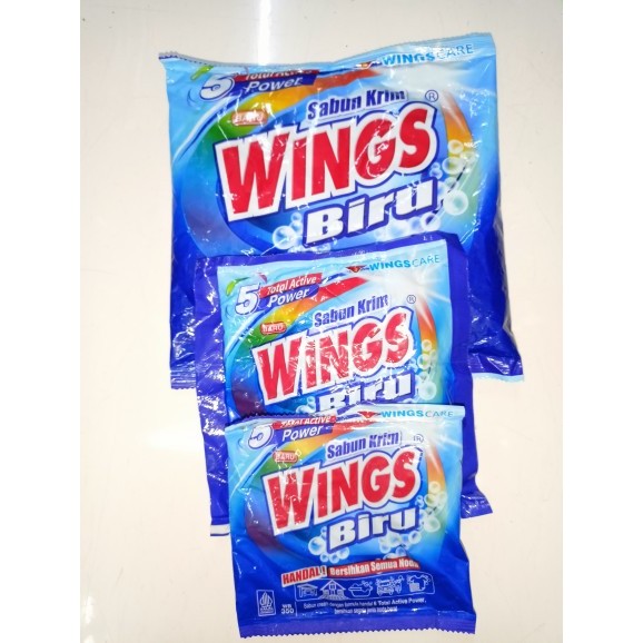 Sabun Colek Wings Biru WB350, WB500, WB900 | Sabun Krim Deterjen Sachet Eceran
