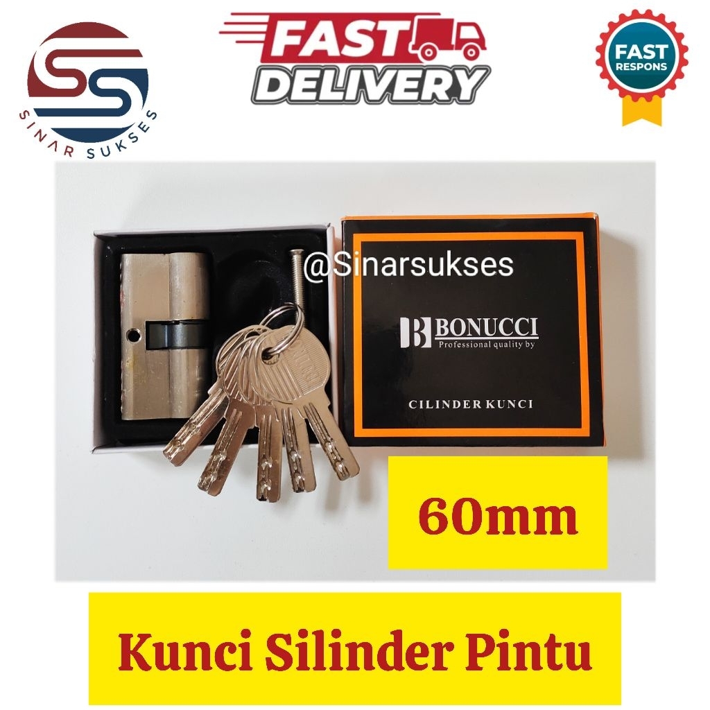 Kunci Silinder Pintu Rumah/ Kunci Silinder Alumunium/ Silinder Kunci 60 mm Kunci Komputer/ Door Cyli