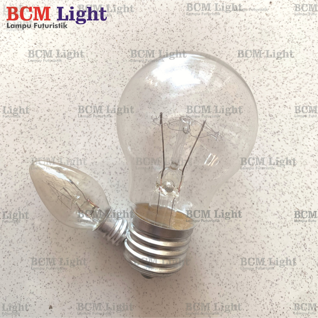 Lampu Bohlam Tipe E12 E27 Lampu Cabe Lampu Pijar Bening
