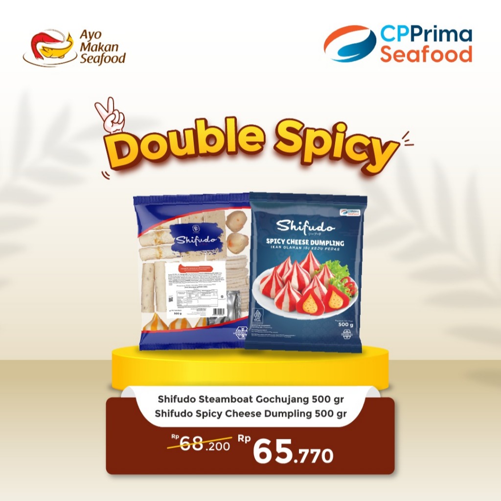 

Double Spicy: Shifudo Steamboat Gochujang 500g + Shifduo Spicy Cheese Dumpling 500g