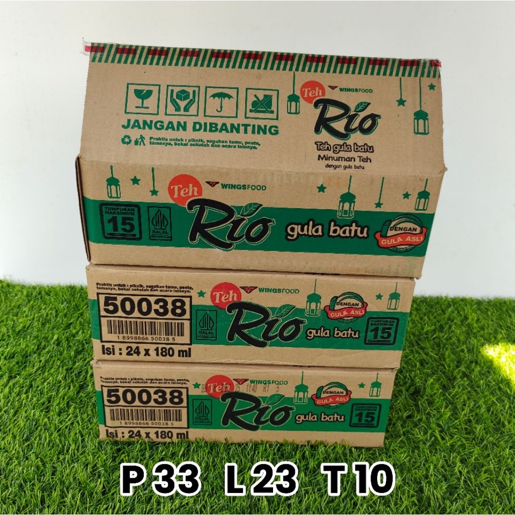 

KARDUS BEKAS MINUMAN TEH RIO 33x23x10