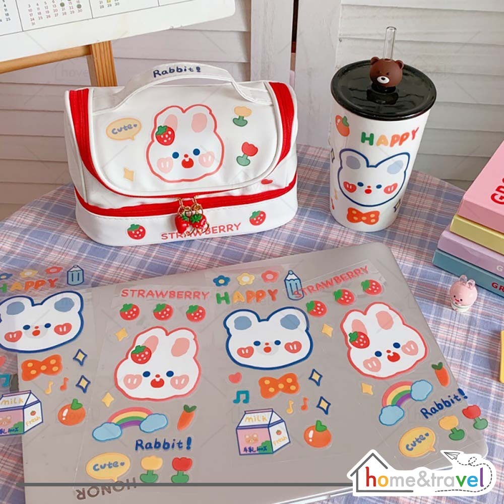 

HOVELSHOP Sticker Lucu DIY Dekorasi Casing Hp Laptop Scrapbook Botol Tumblr Karakter Rabbit Bear