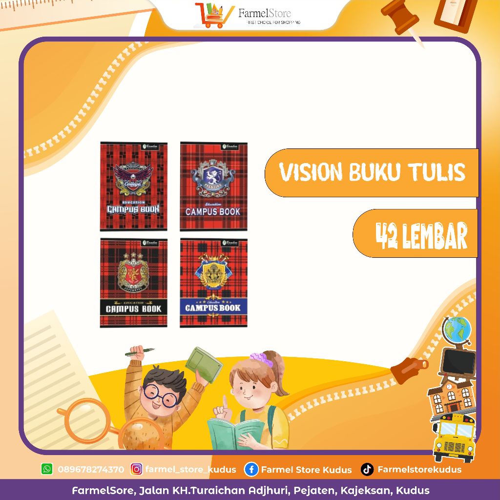

VISION BUKU TULIS 1PAK(isi 6buku) 42LEMBAR