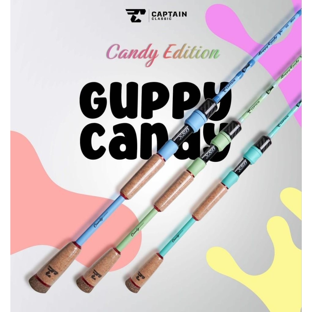 Joran Captain Guppy Candy UL 198cm dan 210cm carbon hollow