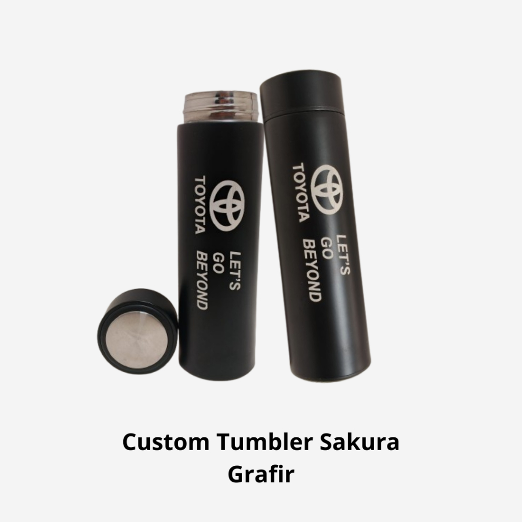 Tumbler Sakura CUSTOM GRAFIR Nama/Logo/Gambar | Souvenir Botol Minum Termos Air Panas & Dingin Murah