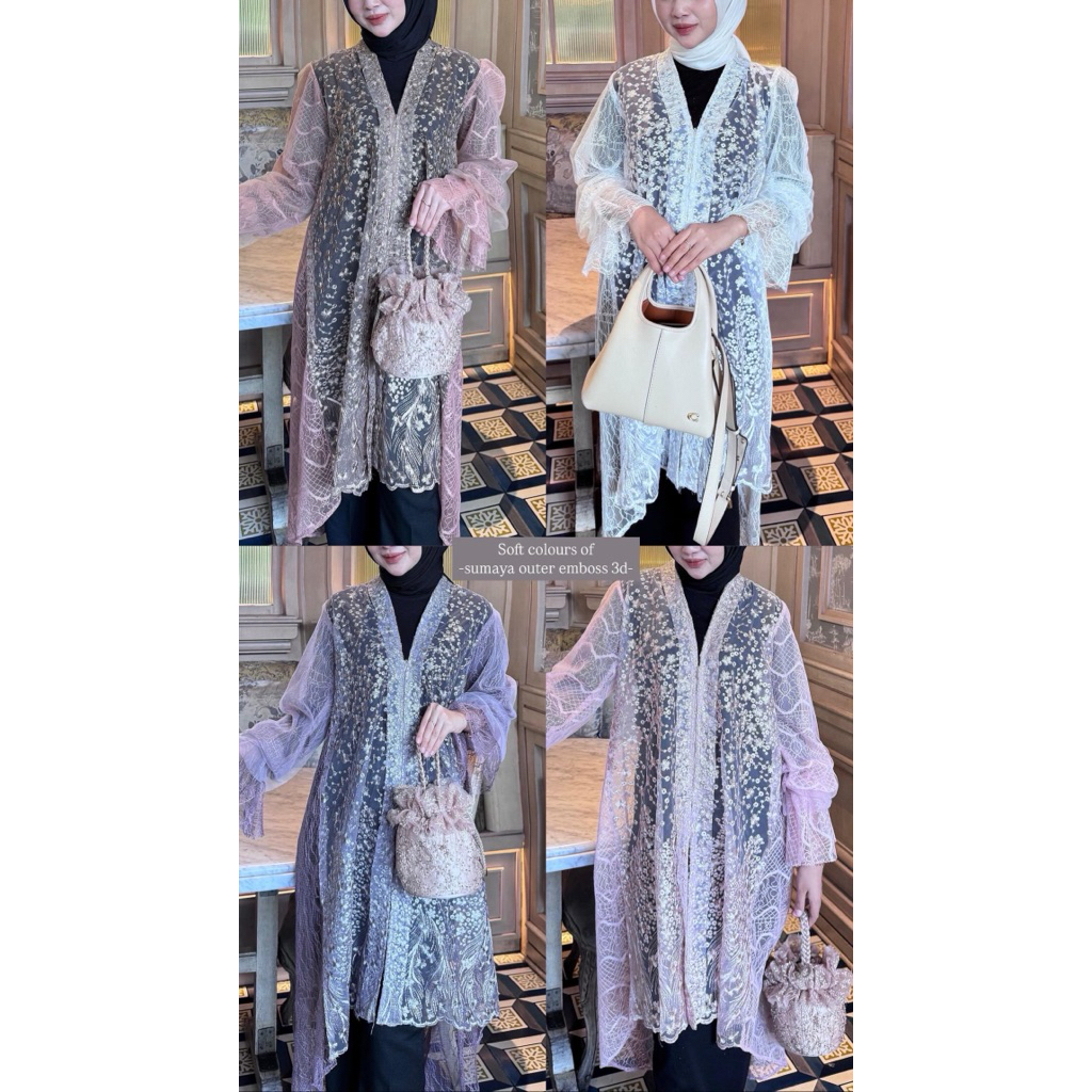 Cuci Gudang Sumaya - Outer Chantily Lace Premium Mix Tule Outer Brokat Mewah Outer Kebaya Brokat