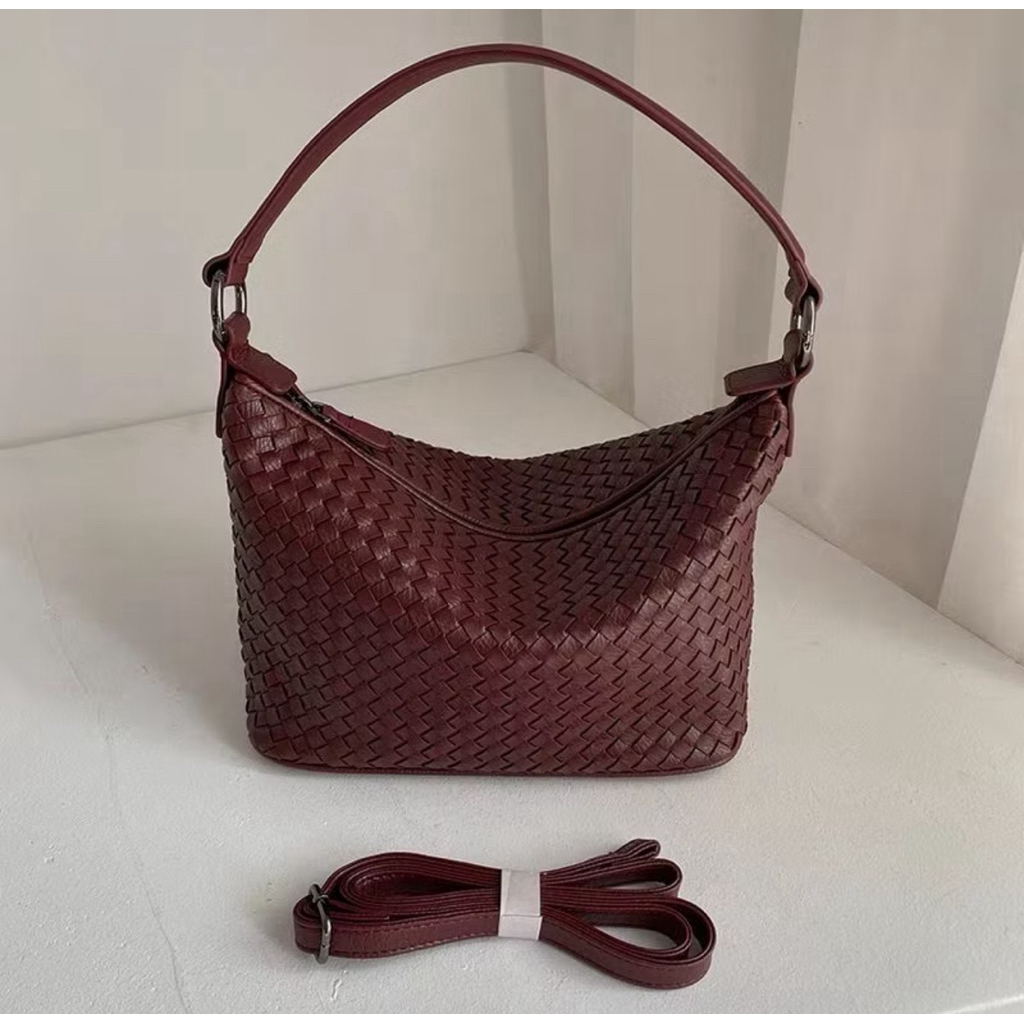 TAS BAHU WANITA MODEL ANYAM FREE TALI PANJANG PREMIUM