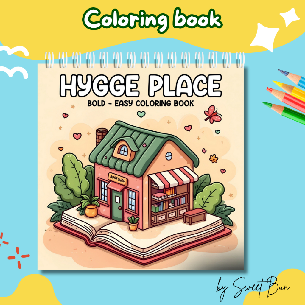 

Buku Mewarnai Anak Remaja Dewasa - Hygge Place Coloring Book