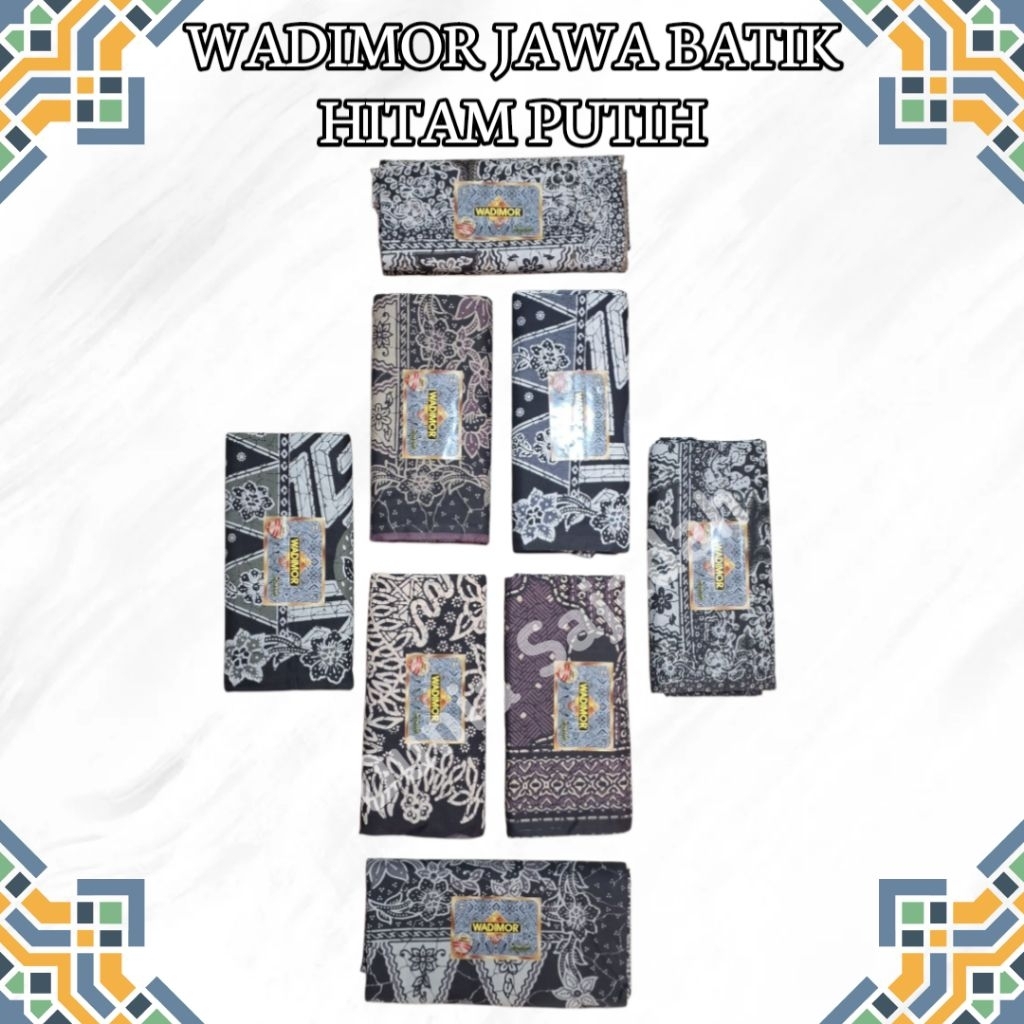 Sarung Wadimor Jawa Batik Hitam Putih Sarung Dewasa