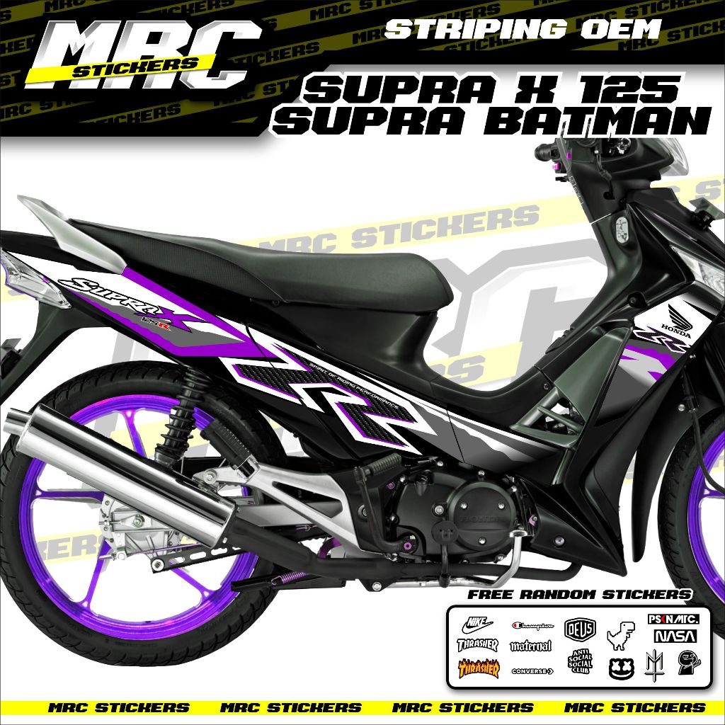 STRIPING / STIKER / SKOTLET OEM / ORIGINAL SUPRA X 125 SUPRA BATMAN D8