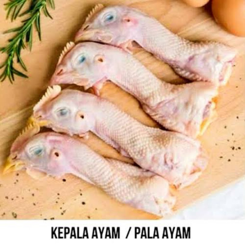 

KEPALA LEHER UTUH AYAM ISI 6 BIJI ± 500 GR
