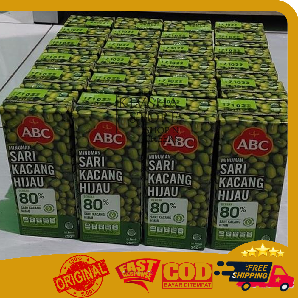 

ABC Minuman Sari Kacang Hijau Kotak 250ml Mung Beans Drinks Minuman Kacang Hijau Kotak Mungbean Drink Dus Box Karton isi 24pcs Original 250 ml