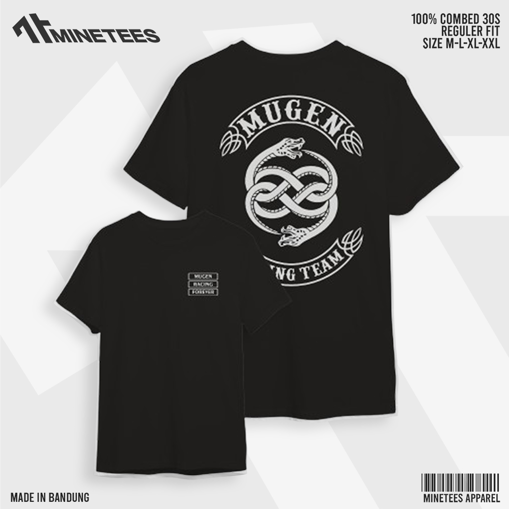 Tshirt Kaos Pria Mugen Racing Team High and Low Hitam Combed 30s