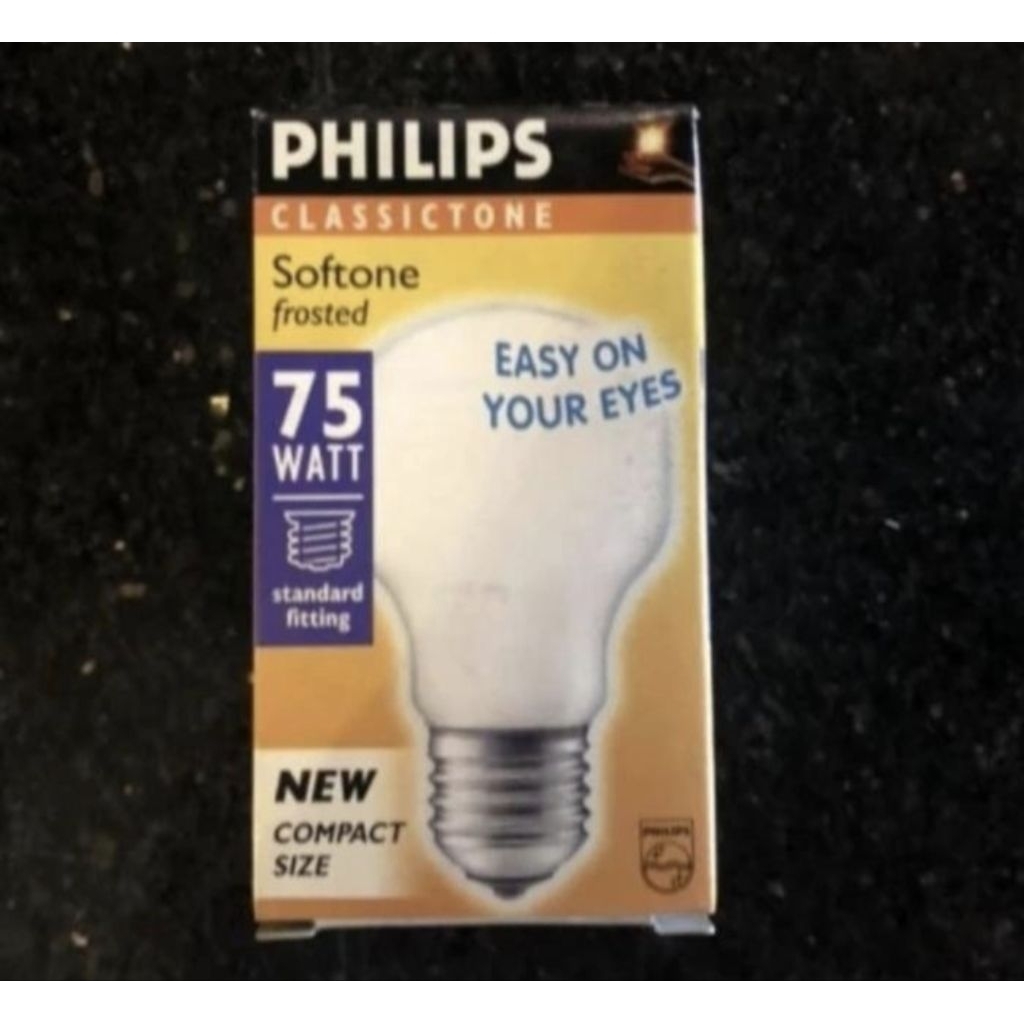 Lampu Dop SOFTONE 75Watt Philips 75W 75 Watt Kuning E27 220-240V Classictone