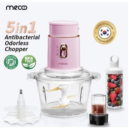Mecoo Aesthetic 5 in 1 Antibacterial Odorless Chopper / Baby Food Processor / Chopper Daging MECOO- 