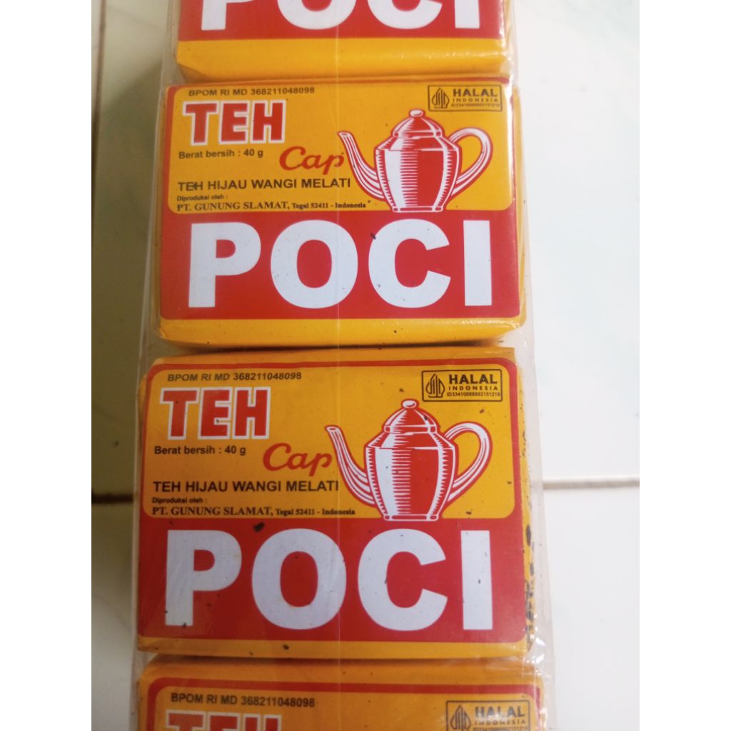 

teh poci kuning kemasan 1sloop isi 10pcs @40gr