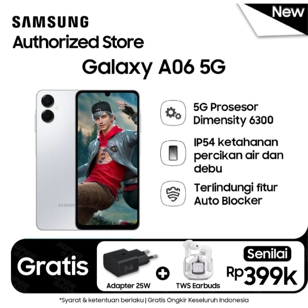 SAMSUNG GALAXY A06 5G RAM 6GB/128GB GARANSI RESMI