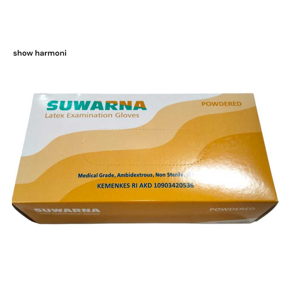 SARUNG TANGAN KARET MEDIS HANDSCOON LATEX POWDER 100 PCS MERK SUWARNA
