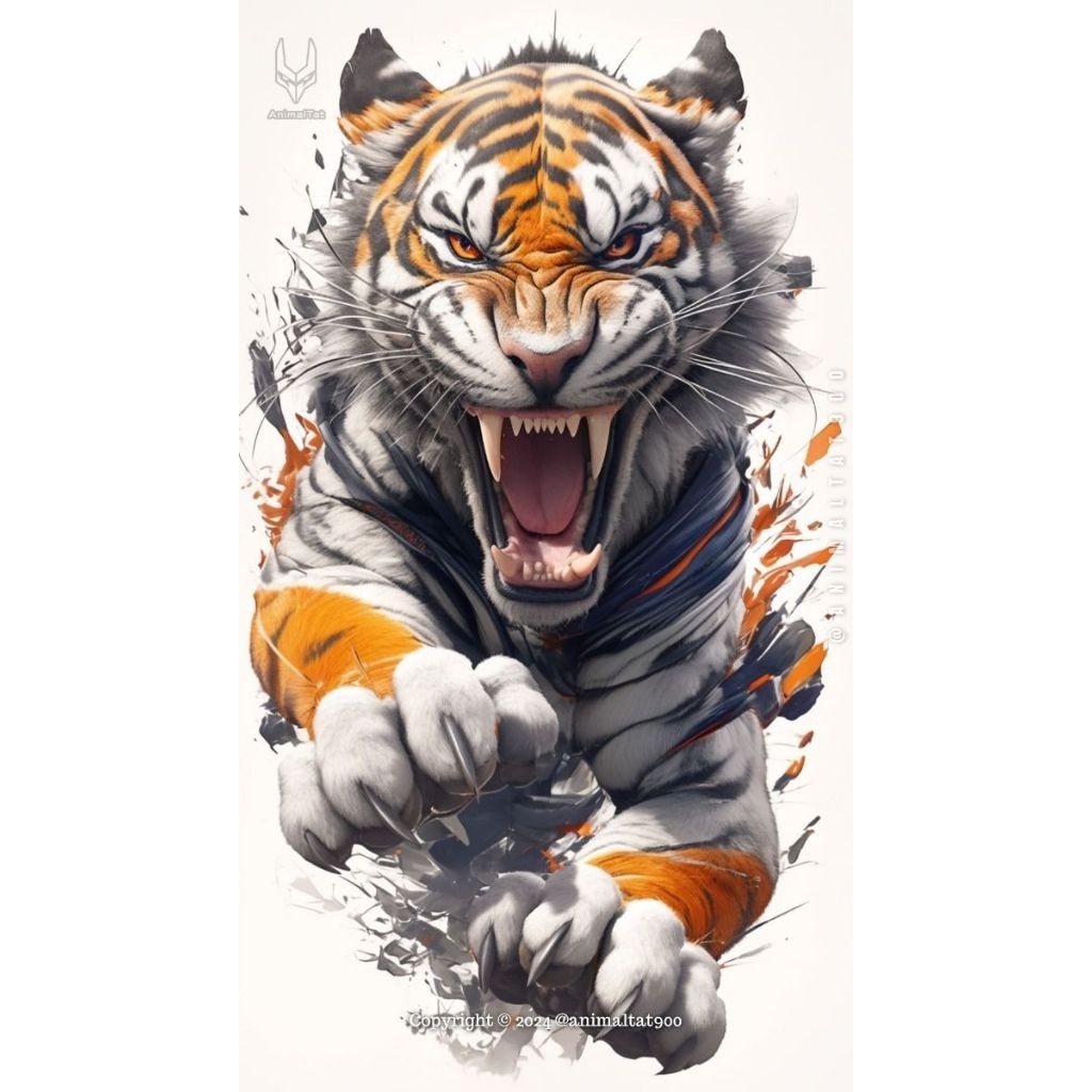 

stiker 3D, macan keren, stiker print sudah cutting, size 15 x 20 cm, anti air