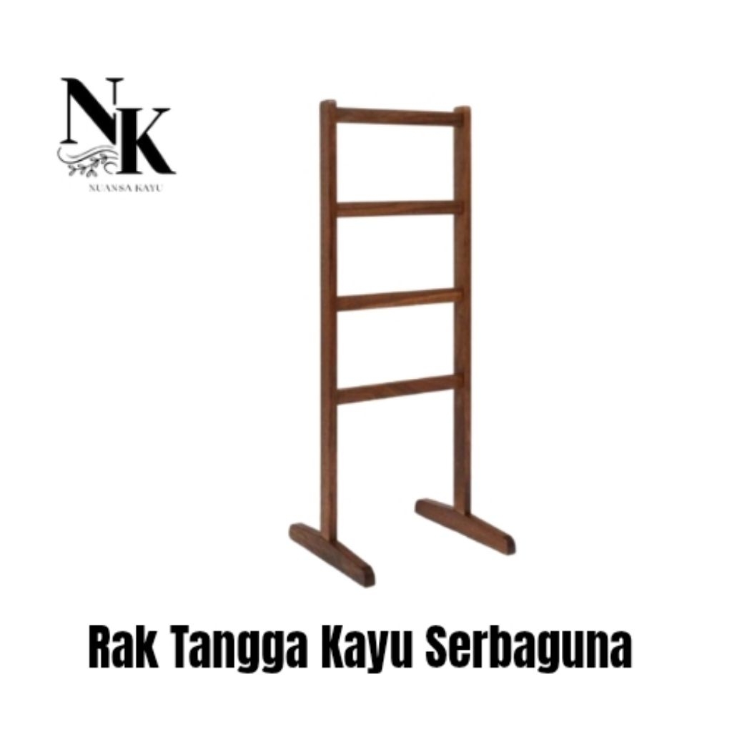 Rak Tangga Kayu Serbaguna/ Rak Handuk Kayu/ Rak Mukenah/ Rak Sajadah