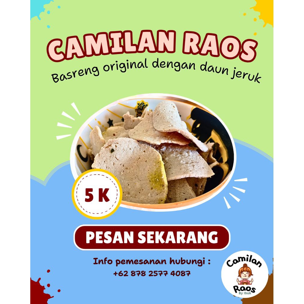 

CAMILAN RAOS | Basreng Original daun jeruk Gurih Renyah bentuk pipih