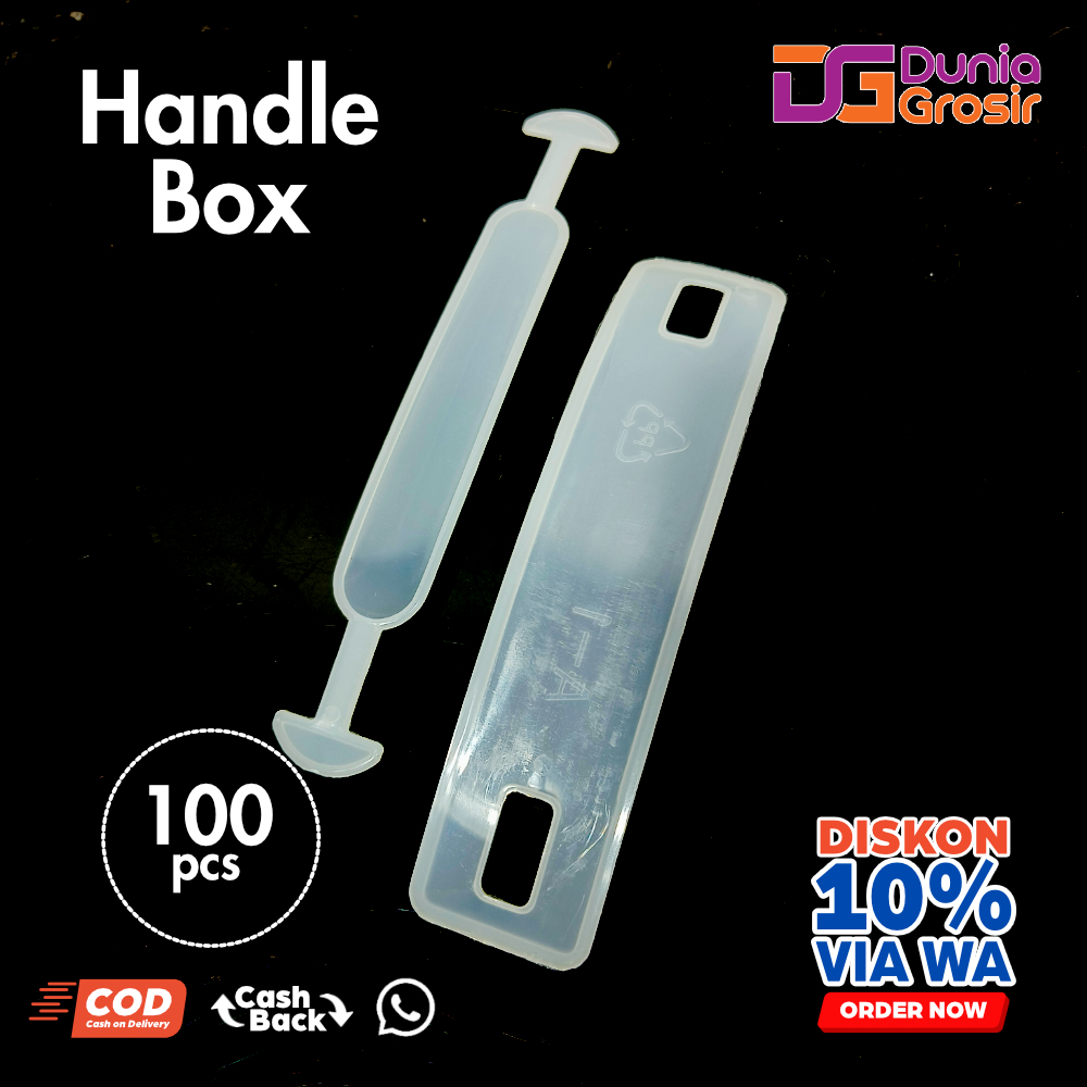 

[ISI 100 PCS] Gagang Handle Kecil Pegangan Kardus Plastik Bening Karton Box Eceran