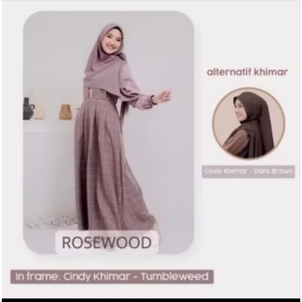 Jilbrave Zayka overall + kerudung segi empat warna rosewood preloved.