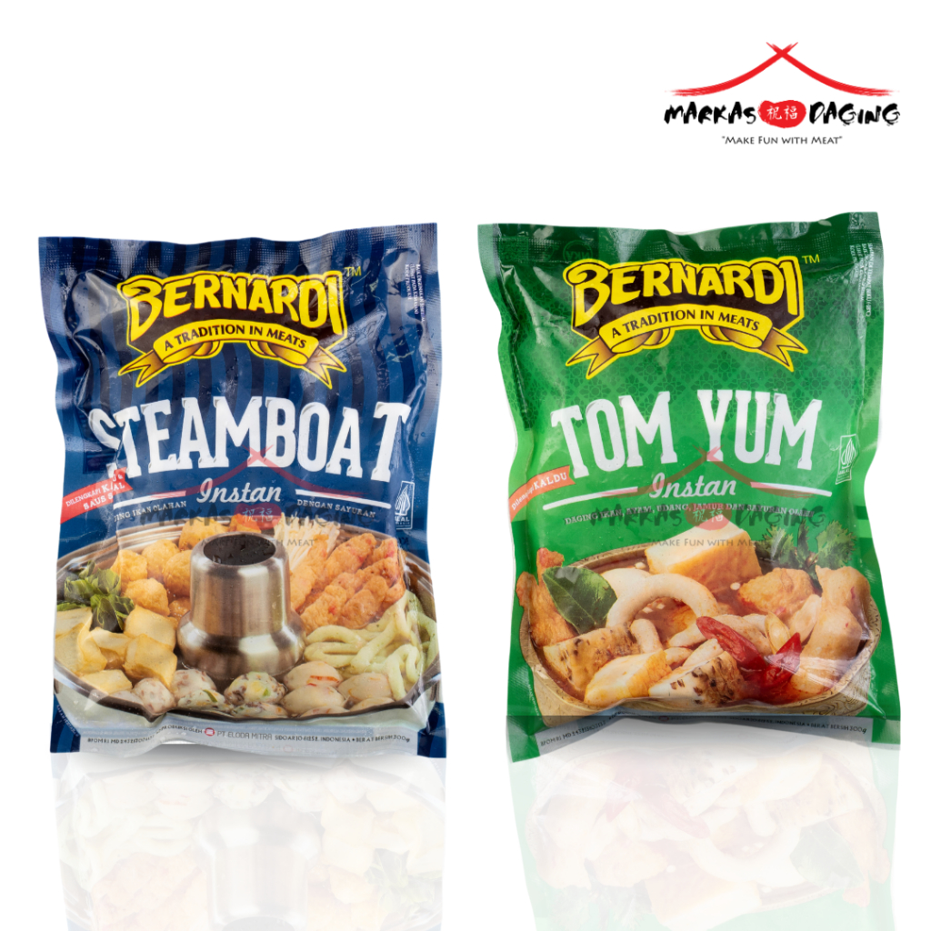 

Bernardi Steamboat Tomyum instant ( Dengan Kaldu & Sambal ) (300 Gr) - Markasdaging