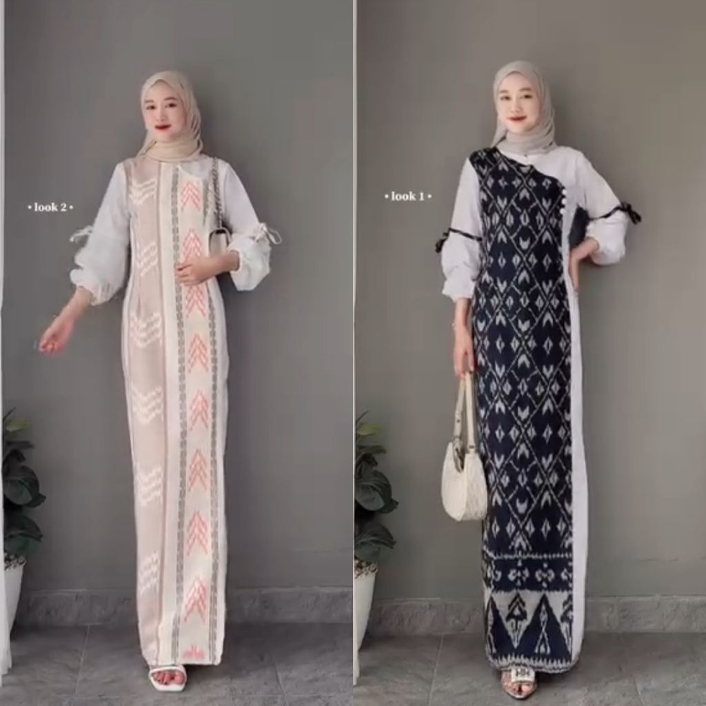 TENUN IKAT - DISYA DRESS TENUN - BAJU TENUN COUPLE