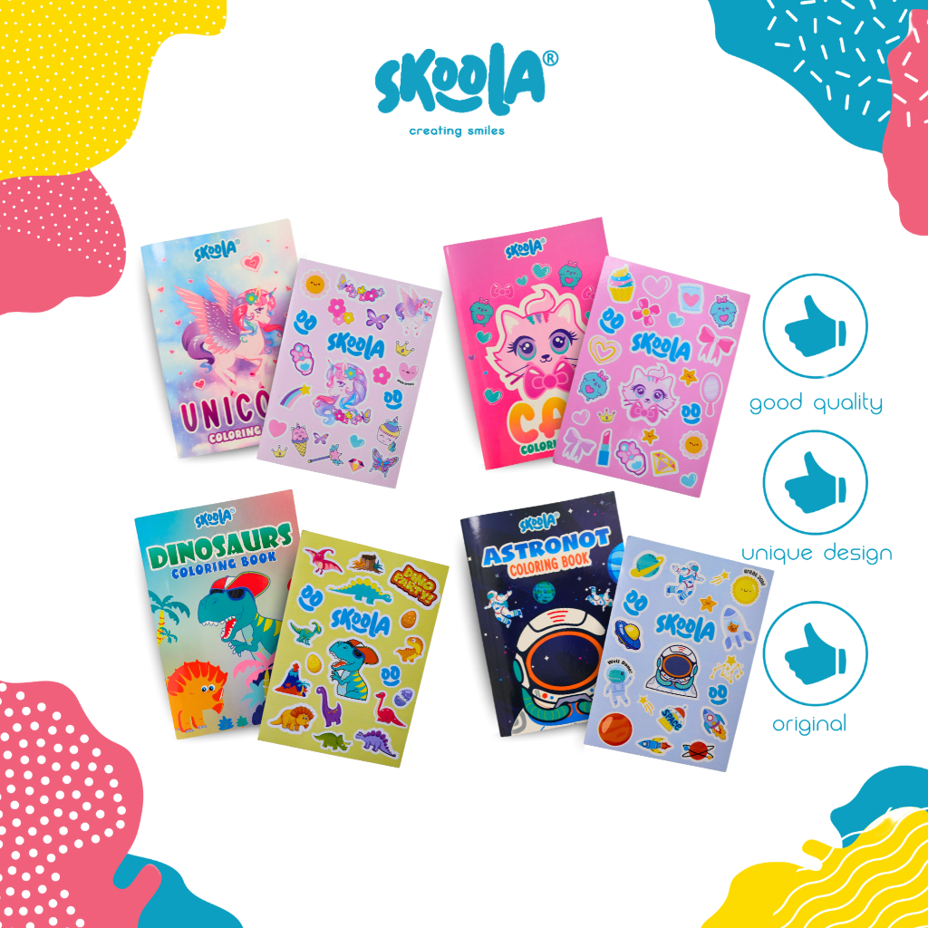 (GIFT) STIKER AND DRAWING BOOK SET SKOOLA SPECIAL EDITION