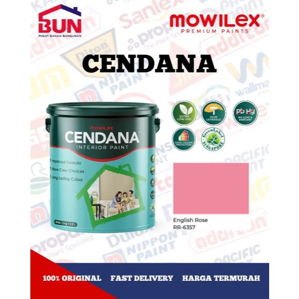 Mowilex Cendana Interior Paint Cat Tembok 5 Kg - ENGLISH ROSE (TINTING)
