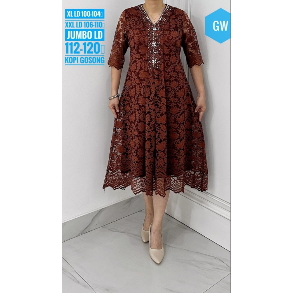 Dress Brokat Lapis Furing