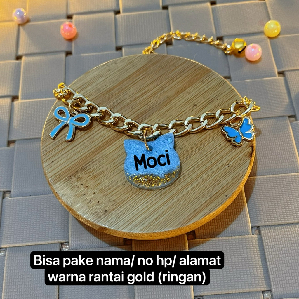 Kalung Kucing Anjing Custom Nama | Liontin Kucing Anjing Custom Nama | pet collar | kalung rantai ku
