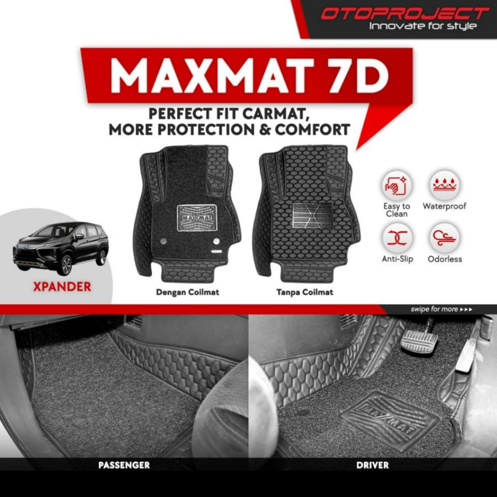 Karpet MAXMAT 7D Xpander, Xpander Cross dan Livina 2019 Tanpa Coil mat