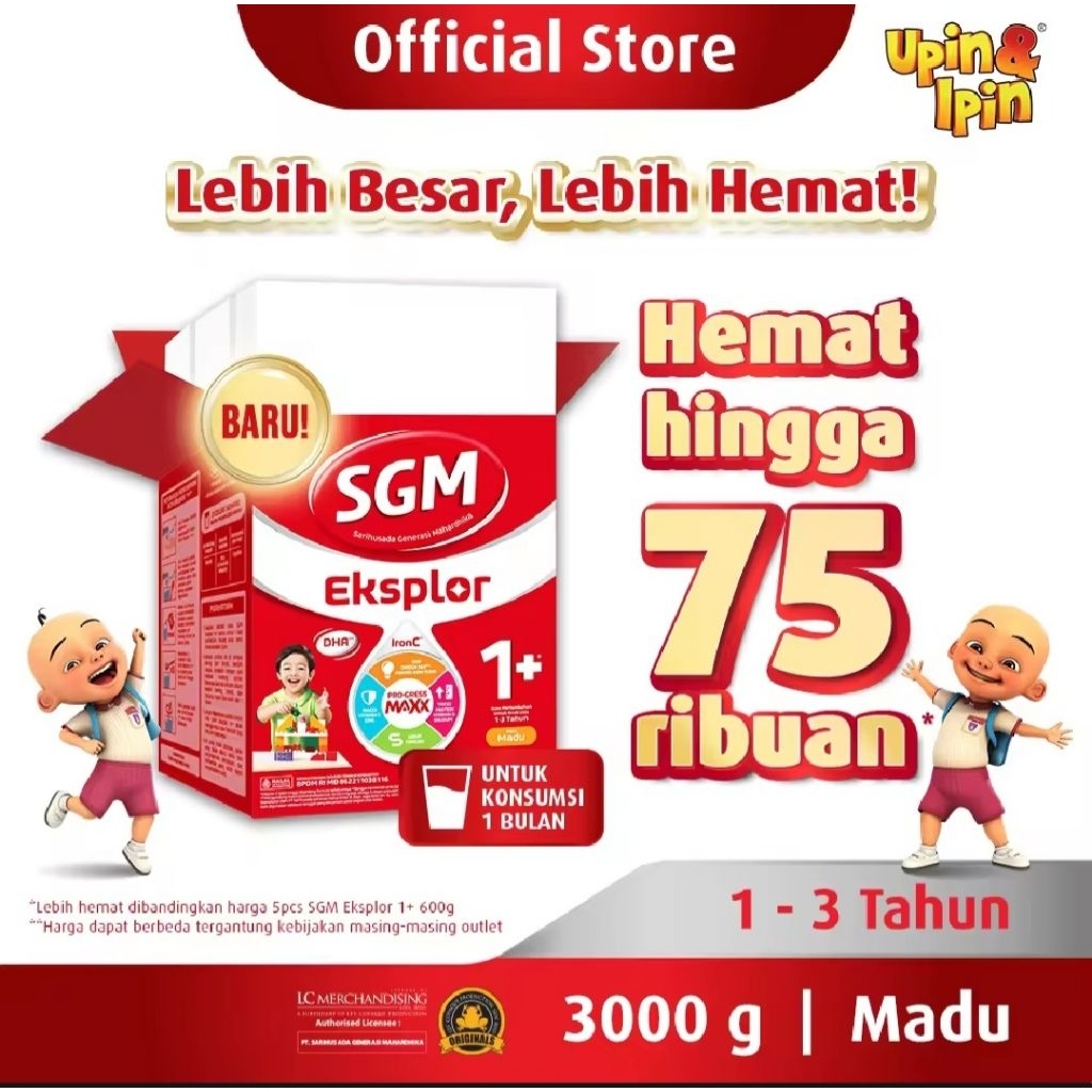 

SGM Eksplor 1+ dengan IronC Susu Pertumbuhan Rasa Madu 3000gr