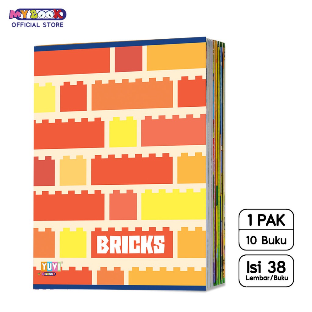 

[Whispers] My Book Yuvi Buku Tulis Brick Mainan Anak 38 Lembar - 10 Buku