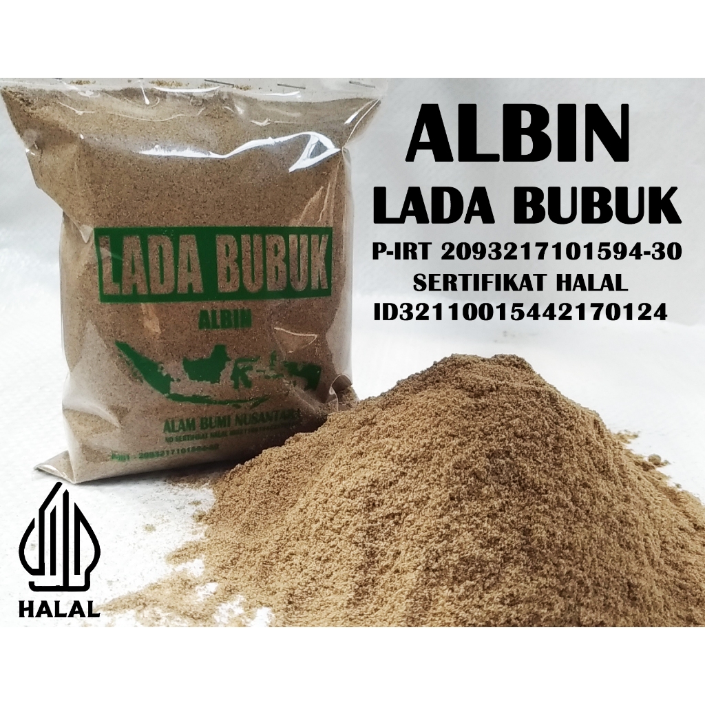 

Lada Bubuk Albin | Lada Bubuk Kemasan | Lada Bubuk 250gr | Lada Bubuk Instan