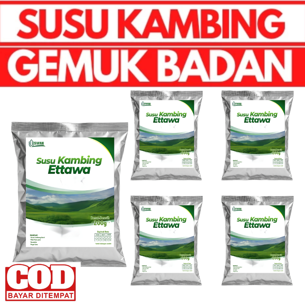 

Susu Kambing Etawa Bubuk Original Full Cream Tanpa Gula Penggemuk Badan Tidak Bau Amis 200 Gr