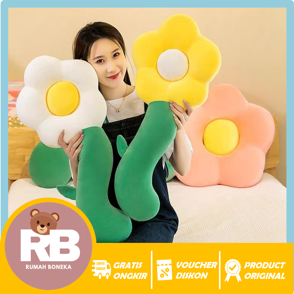 B0003 - Boneka Bunga / Bantal Bunga Matahari / Bantal Kelopak Bunga / Bantal Tangkai Bunga / Bantal 