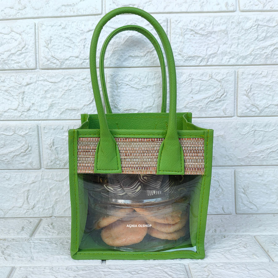 

Keranjang Hampers Mika Mendong Isi 2 Toples Biggy (Hijau) Tas Mika Parcel Lebaran