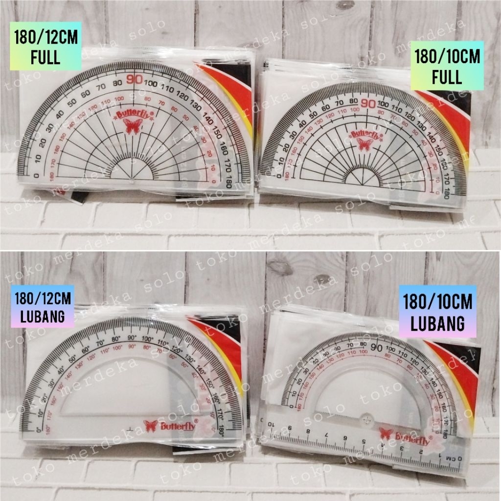 

Penggaris Busur Butterfly 180/10cm Lubang