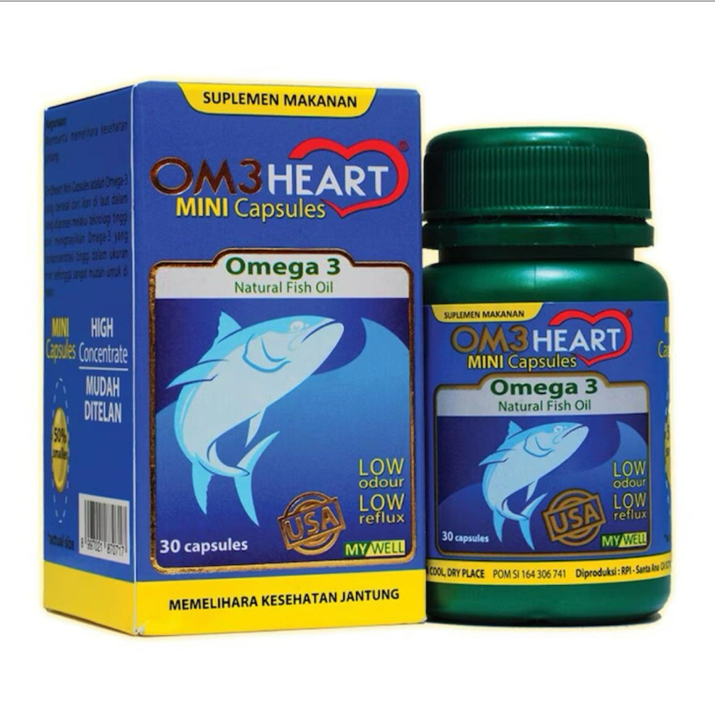 Om3heart Mini Capsul Minyak Ikan 30softgel