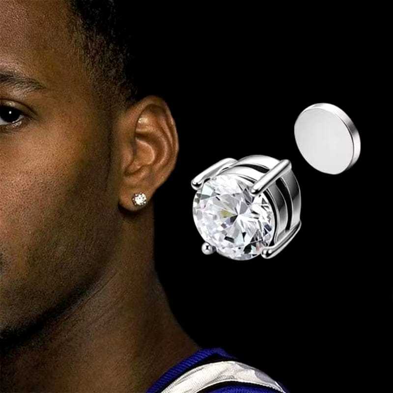 Anting Jepit Magnet Telinga Pria Wanita Tanpa Tindik Model Kristal