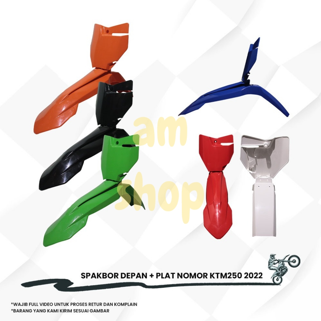 BODY SET KTM 250 2022 2ITEM PLAT NOMER SPAKBOR DEPAN KTM 250 2022 SLEBOR NUMBER PLATE FRONT FENDER T